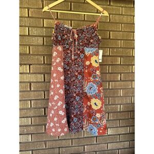 Floral Patchwork Mini Dress Women's S Boho Peasant Sundress Festival Bar III